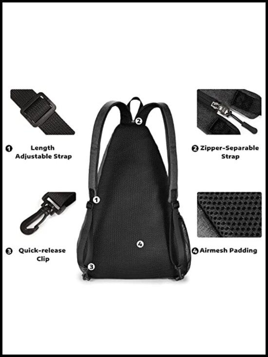 Reversible Pickleball Crossbody Sling Bag Backpack main image 4